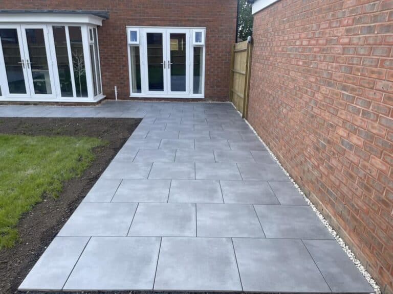 porcelain patio install